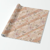 Elegant Terracotta Blush Waterverf Floral Cadeaupapier (Uitgerold)