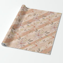 Elegant Terracotta Blush Waterverf Floral Cadeaupapier