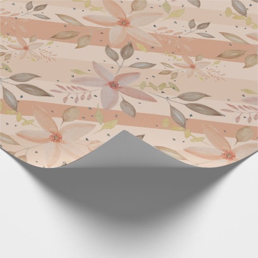 Elegant Terracotta Blush Waterverf Floral Cadeaupapier (Hoek)