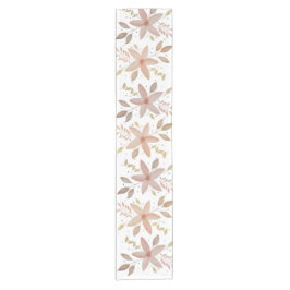 Elegant Terracotta Blush Waterverf Floral Korte Tafelloper