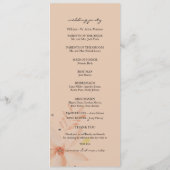 Elegant Terracotta Blush Waterverf Flowers Programmakaart (Achterkant)