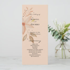 Elegant Terracotta Blush Waterverf Flowers Programmakaart