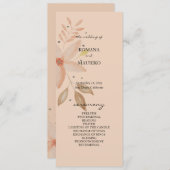 Elegant Terracotta Blush Waterverf Flowers Programmakaart (Voorkant / Achterkant)