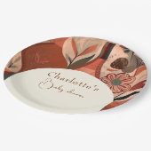 Elegant Terracotta boho baby shower Papieren Bordje (Gekanteld)