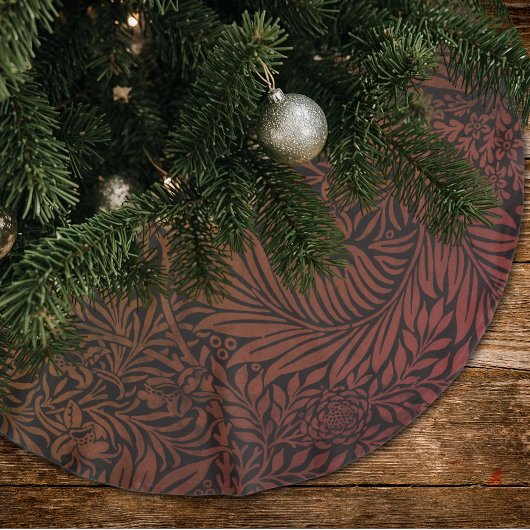 Elegant Terracotta Boho Botanisch Patroon Monogram Kerstboom Rok