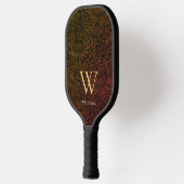 Elegant Terracotta Boho Botanisch Patroon Monogram Pickleball Paddle (Links)