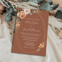 Elegant Terracotta Boho Floral Fall Wedding
