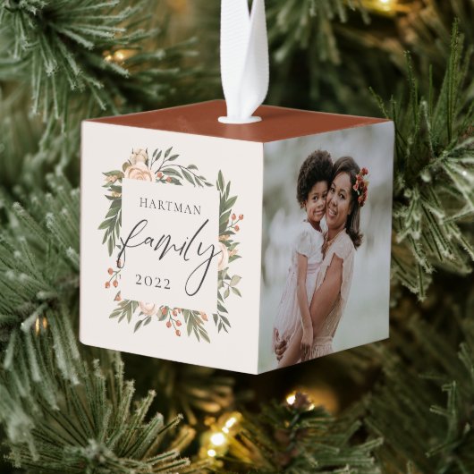 Elegant Terracotta Boho Floral Family Decoratie (Boom)