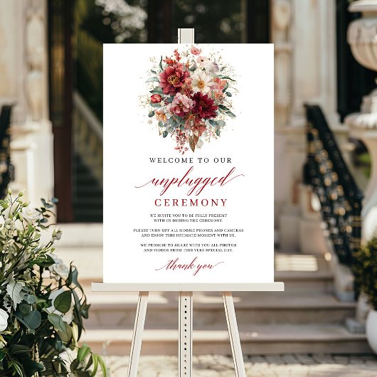 Elegant Terracotta Boho Uitgeschakelde Ceremonie B Poster