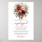 Elegant Terracotta Boho Uitgeschakelde Ceremonie B Poster (Voorkant)