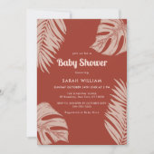 Elegant terracotta boho verlaat Baby shower Kaart (Voorkant)