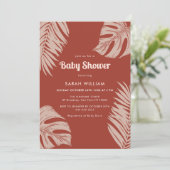 Elegant terracotta boho verlaat Baby shower Kaart (Staand voorkant)