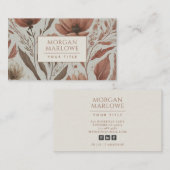 Elegant terracotta boho wilde bloemen bloemmotief visitekaartje (Voorkant / Achterkant)