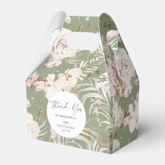Elegant terracotta botanical floral garden bruilof bedankdoosjes (Achterkant)
