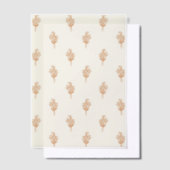 Elegant Terracotta Botanisch Bloempatroon Vellum Uitnodigingen (Offset)