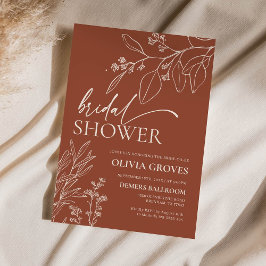 Elegant Terracotta Bridal Shower Kaart