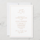 Elegant Terracotta Calligrafie Monogram Foto Kaart (Voorkant)