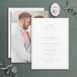 Elegant Terracotta Calligrafie Monogram Foto Kaart