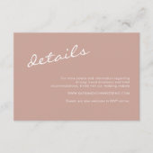 Elegant Terracotta Calligraphy Wedding Details Informatiekaartje (Voorkant)