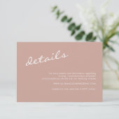 Elegant Terracotta Calligraphy Wedding Details Informatiekaartje (Staand voorkant)
