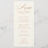Elegant Terracotta Calligraphy Wedding Menu (Voorkant)