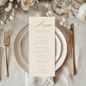 Elegant Terracotta Calligraphy Wedding Menu