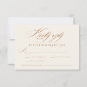 Elegant Terracotta Calligraphy Wedding RSVP Kaartje (Voorkant)