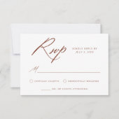 Elegant Terracotta Calligraphy Wedding RSVP Kaartje (Voorkant)