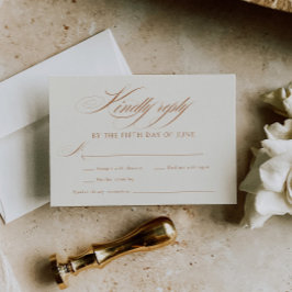 Elegant Terracotta Calligraphy Wedding RSVP Kaartje