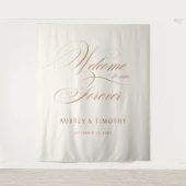 Elegant Terracotta Calligraphy Wedding Welcome Wandkleed (Voorkant)