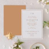 Elegant Terracotta Classic Script Monogram Weddens Kaart