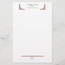 Elegant Terracotta Corner— with Footer Stationery Briefpapier