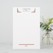 Elegant Terracotta Corner— with Footer Stationery Briefpapier (Staand voorkant)