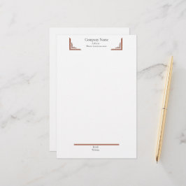 Elegant Terracotta Corner— with Footer Stationery Briefpapier
