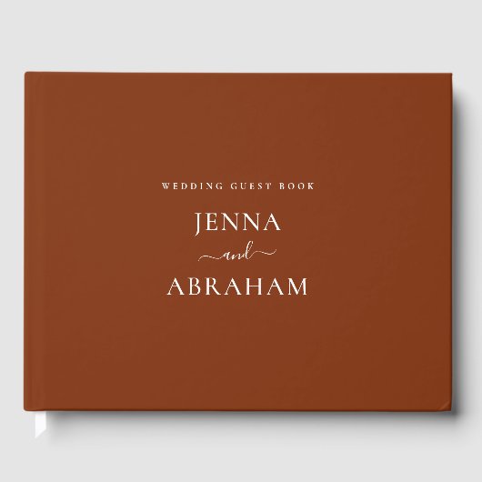 Elegant Terracotta Custom Wedding Gastenboek (Voorkant)