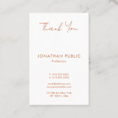 Elegant Terracotta Dank u wel, Trendy Verticaal Visitekaartje (Achterkant)