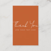 Elegant Terracotta Dank u wel, Trendy Verticaal Visitekaartje (Voorkant)