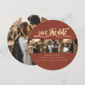 Elegant Terracotta en Gold Wedding Photo Save The Date (Voorkant / Achterkant)