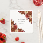 Elegant Terracotta en Ivory Flowers Wedding Servet (Insitu)