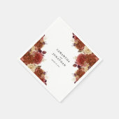 Elegant Terracotta en Ivory Flowers Wedding Servet (Hoek)