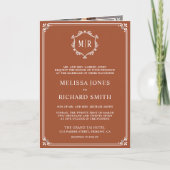 Elegant Terracotta en White Monogram Wedding (Voorkant)