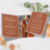 Elegant Terracotta en White Monogram Wedding