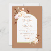 Elegant Terracotta Eucalyptus Boho Lijst Wedding Kaart (Voorkant)