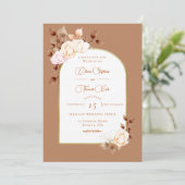 Elegant Terracotta Eucalyptus Boho Lijst Wedding Kaart (Staand voorkant)