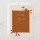 Elegant Terracotta Eucalyptus Rust Lijst Wedding Kaart (Voorkant)