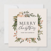 Elegant Terracotta Floral Boho Kerstmis Feestdagenkaart (Voorkant)