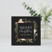 Elegant Terracotta Floral Boho Kerstmis Feestdagenkaart (Staand voorkant)