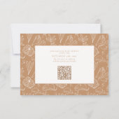 Elegant Terracotta Floral Line Art Wedding RSVP Kaartje (Achterkant)