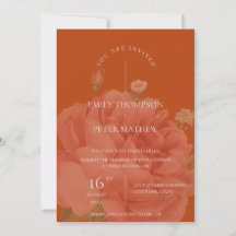 Elegant Terracotta Floral minimalist Wedding