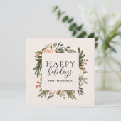 Elegant Terracotta Floral Prettige feestdagen Boho Feestdagenkaart (Staand voorkant)